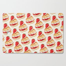 Strawberry Short Cake Pattern - White Cutting Board