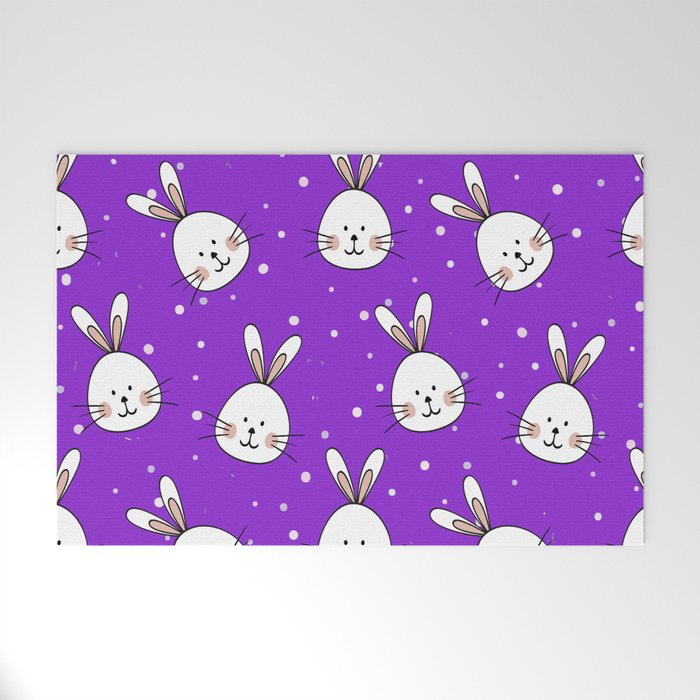 cute bunny pattern Welcome Mat