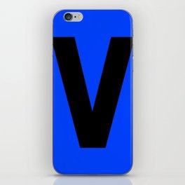 Letter V (Black & Blue) iPhone Skin