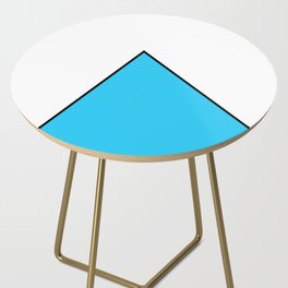 Blue Pyramid Triangle on White Background Side Table