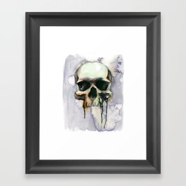 Dark Drippy Skull Framed Art Print