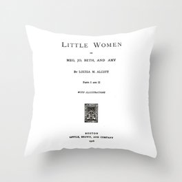 Little Women Louisa May Alcott Title Page Throw Pillow