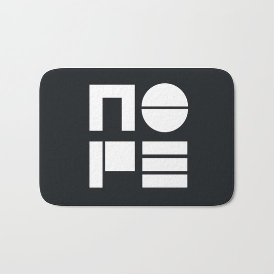 Nope in Black and White Bath Mat