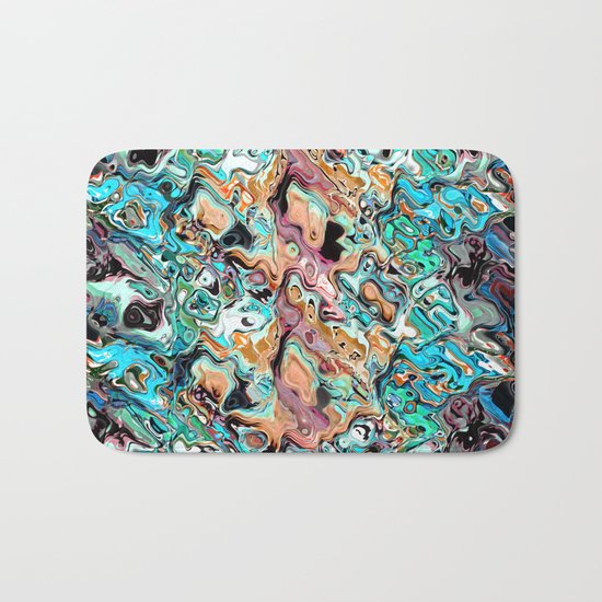 Colorful Distortions Abstract Bath Mat