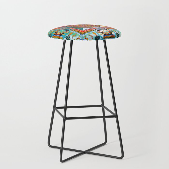 Buddhist Medicine Mandala 2 Bar Stool