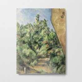 The Red Rock Metal Print | France, Painting, Stone, Oil, Post Impressionism, Cezanne, Green, Fineart, Landscape, Oilpainting 