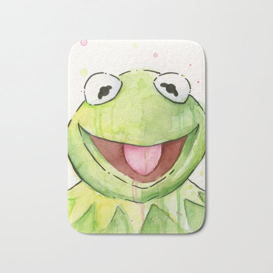 Frog Kermit Portrait Bath Mat