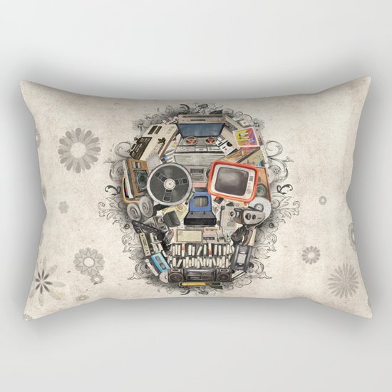 retro tech skull 2 Rectangular Pillow