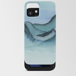 Minimalist Landscape In Blue Colors iPhone Card Case
