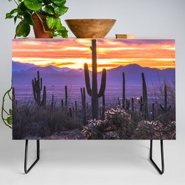 Arizona Desert Cactus Sunset Landscape Credenza