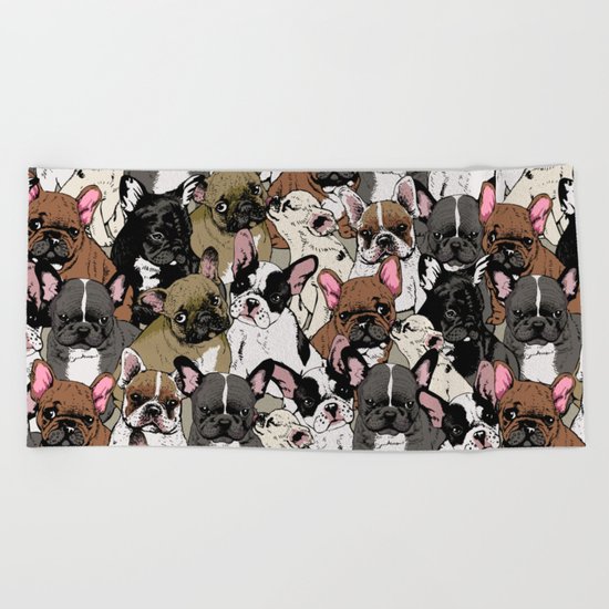 Social Frenchies Beach Towel