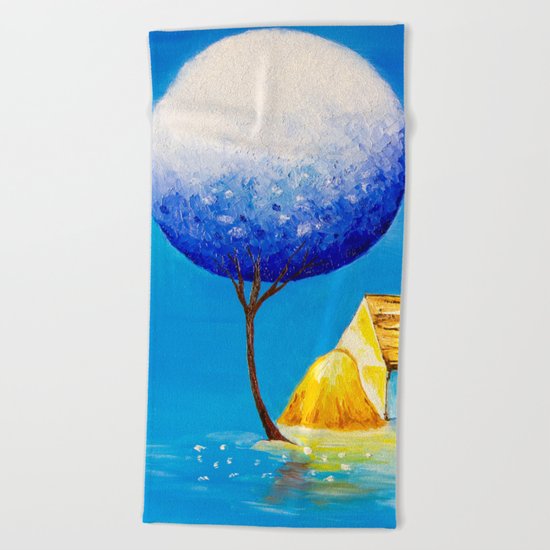 Fairy village Beach Towel