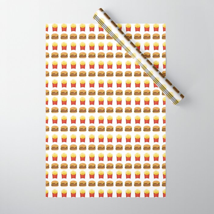 Burgers and Fries Pattern Wrapping Paper