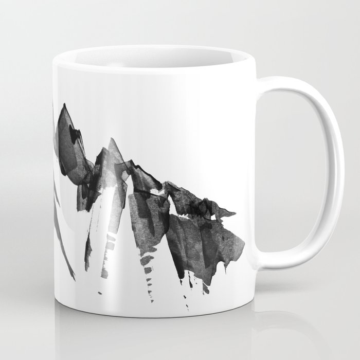 Mountain Painting Landscape Black And White Minimalism By