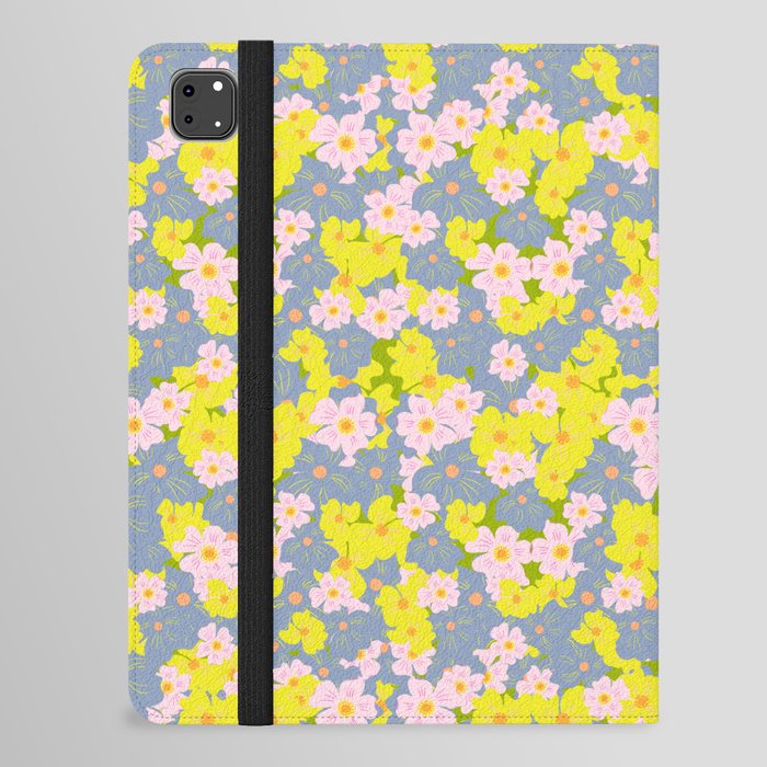 Pastel Spring Flowers Mini Green iPad Folio Case