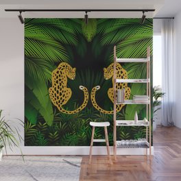 Jungle Exotic Tropical Leopards Wall Mural