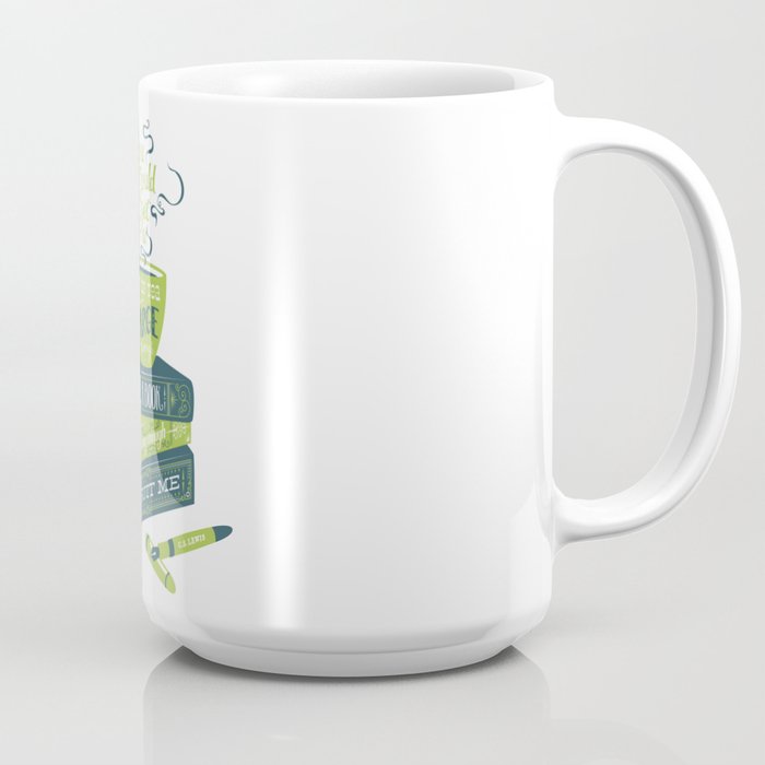 Tea & Books (C.S Lewis) - green/blue Coffee Mug