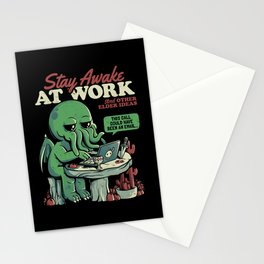 Stay Awake at Work - Funny Horror Monster Gift Stationery Cards