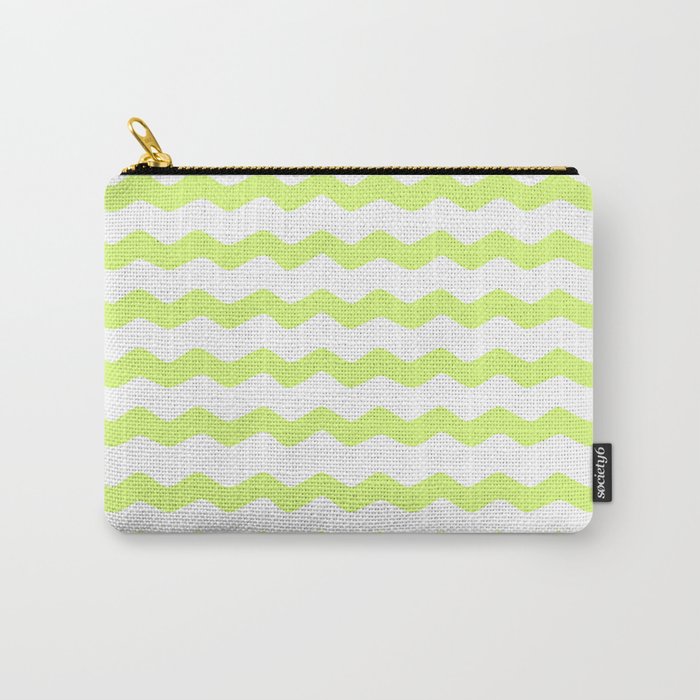 Lime Green zig zag pattern Carry-All Pouch