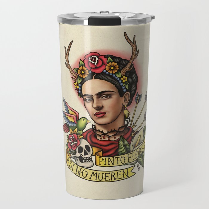 Frida Viva La Vida Tattoo Style Friducha Travel Mug
