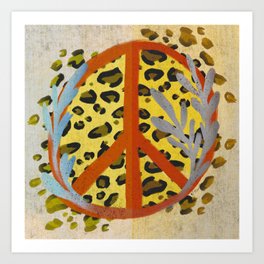 Wild One Peace Wreath Art Print
