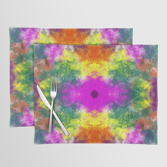7   | Tie Dye | Abstract Psychedelic Art | 210628 | Kaleidoscope Placemat