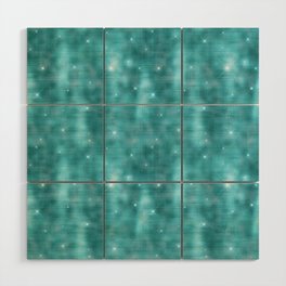 Glam Turquoise Diamond Shimmer Glitter Wood Wall Art