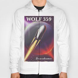 Wolf 359 Vintage science fiction space travel Hoody