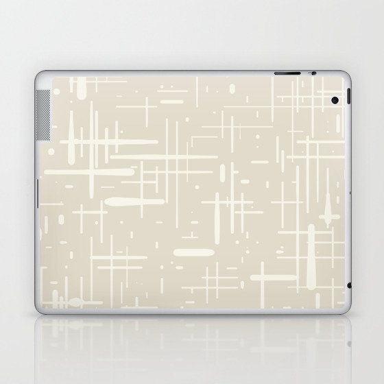 Mid-Century Modern Kinetikos Abstract Pattern in Light Mushroom Beige and Cream Laptop & iPad Skin