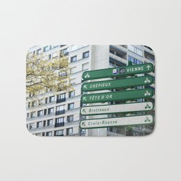Bicycle love | Cycling paths for bike lovers in Lyon | Viarhona sign, Rhone Cycle Route Bath Mat