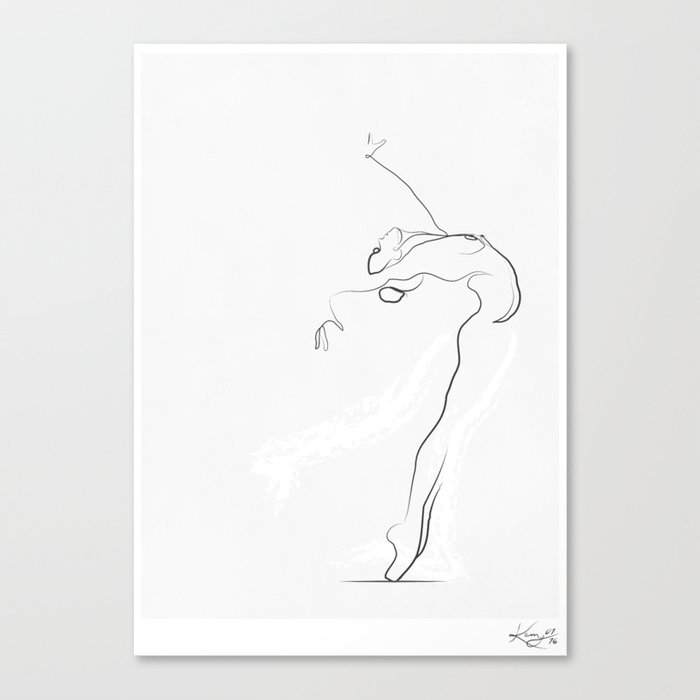 Flight Dancer Line Drawing Canvas Print By Kerry Kisbey Society6 