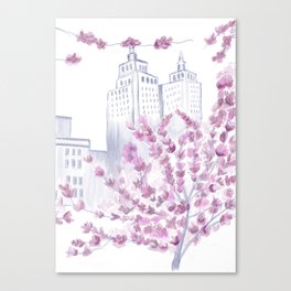 Cherry Blossom Tree Spring in New York City NYC Gathering of Lines Canvas Print