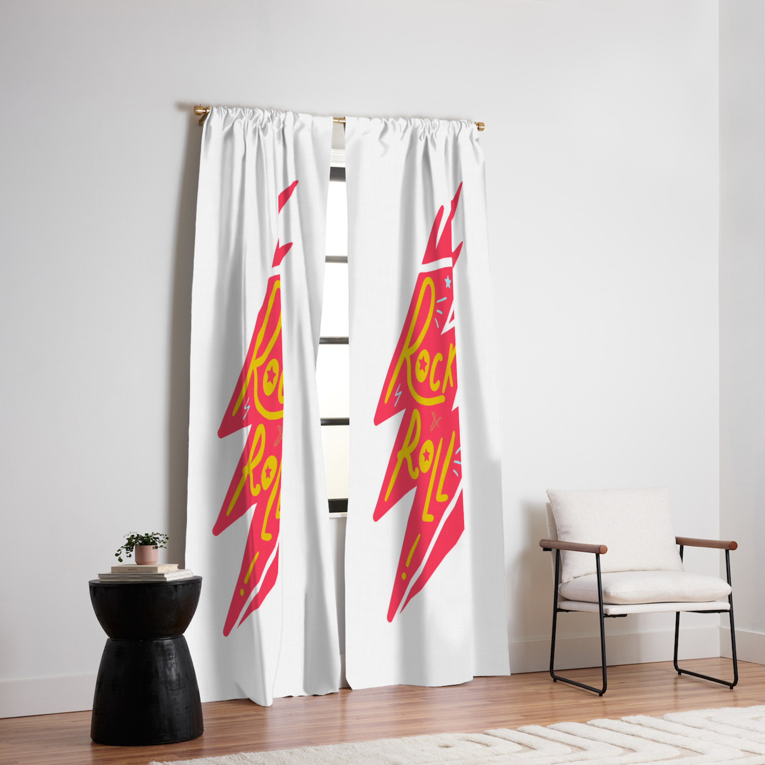 Rock And Roll Lightning Bolt Blackout Curtain By Hypnoboy Society6
