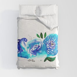 Three Blue Christchurch Roses Comforter