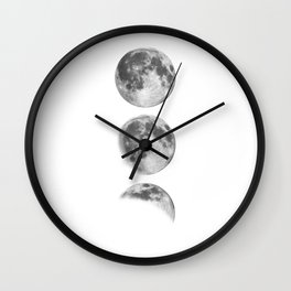 Full Moon cycle black-white photography print new lunar eclipse poster bedroom home wall decor Wall Clock