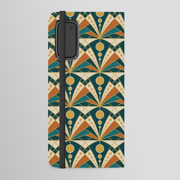 Art Deco (Green, rusty and gold) Android Wallet Case