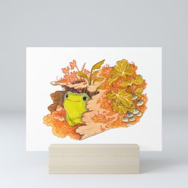 Mossy Log Frog Mini Art Print