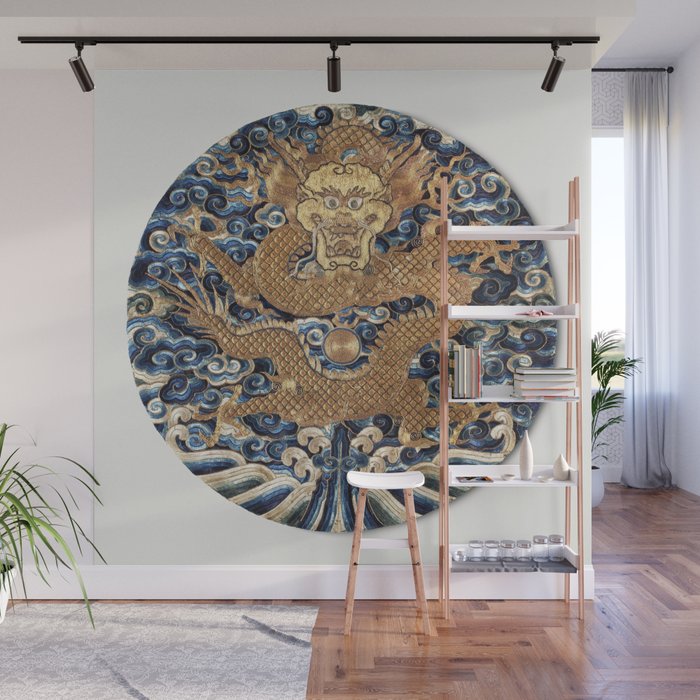 Chinese Badge (Lizi) of the Imperial Prince with Dragon - Late Ming Dynasty Wall Mural