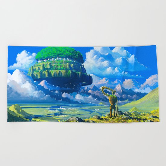 Castle in the sky Beach Towel