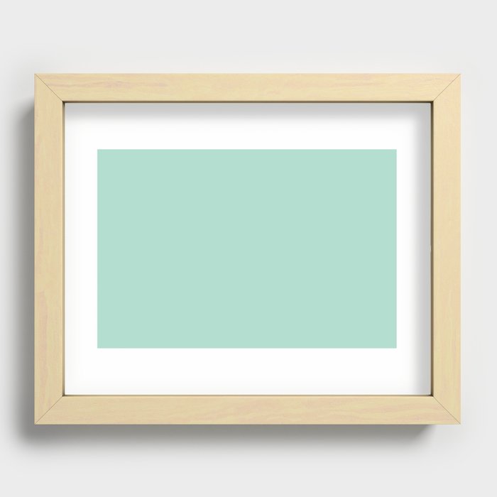 Light Aqua Green Solid Color Pantone Brook Green 13-6009 TCX Shades of Blue-green Hues Recessed Framed Print