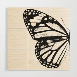 Monarch Butterfly | Left Butterfly Wing | Vintage Butterflies | Black and White | Wood Wall Art