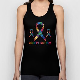 Red Instead Actually Autistic Autism Awareness Acceptance Unisex Tank Top
