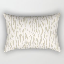 Animal print - green striped tiger-zebra over cream Rectangular Pillow