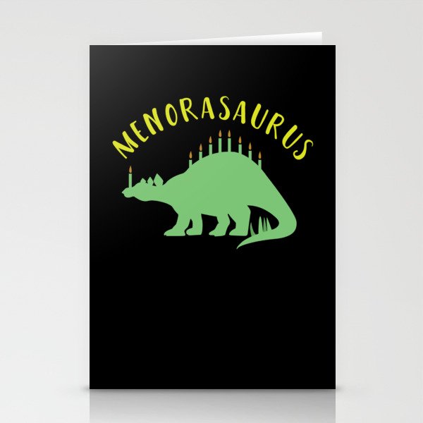Menosaurus Dinosaur Menorah 2021 Hanukkah Stationery Cards