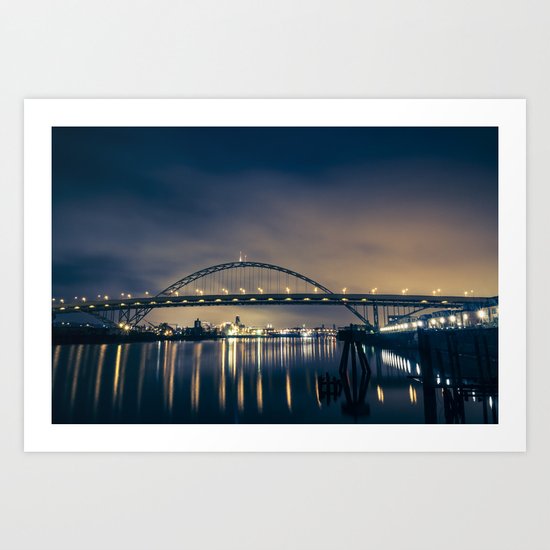 Fremont Bridge at Night Art Print