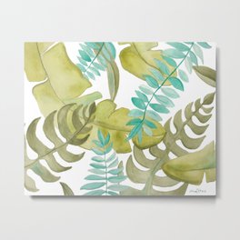 Tropical leaf print Metal Print