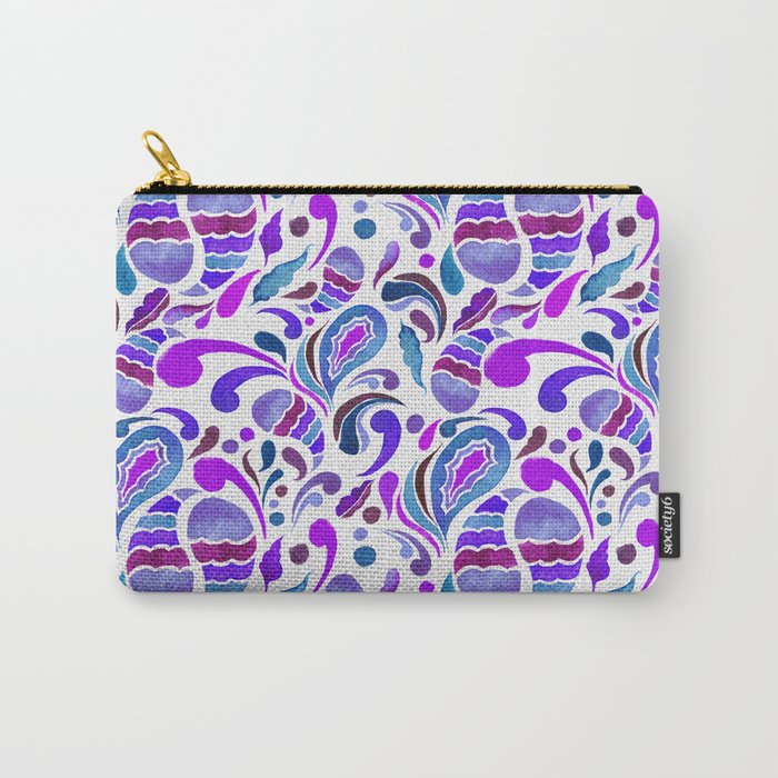 Paisley Blast - Purple Blue Palette Carry-All Pouch