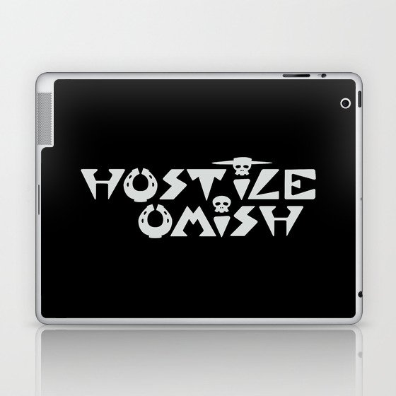 Hostile Omish Logo [White] Laptop & iPad Skin
