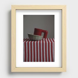 Minimalist still life of red mug with bowl Recessed Framed Print