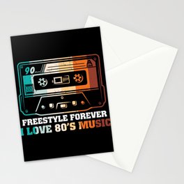 Freestyle forever I love 80's music cassette Stationery Card